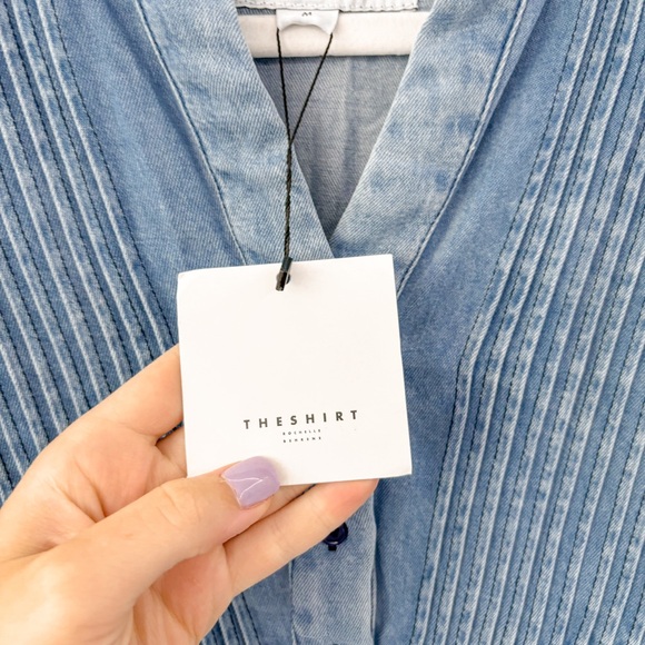 NEW THESHIRT Button Up Chambray Dress - Picture 7 of 9